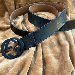 Gucci Black Leather Belt